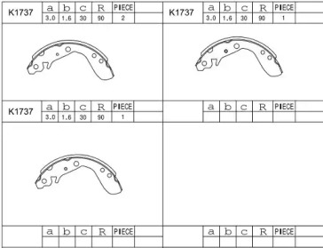 Комлект тормозных накладок (ASIMCO: K1737)