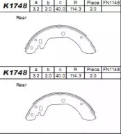 Комлект тормозных накладок (ASIMCO: K1748)