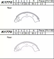 Комлект тормозных накладок (ASIMCO: K1770)