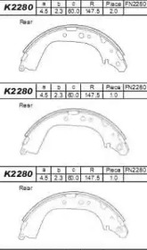 Комлект тормозных накладок (ASIMCO: K2280)