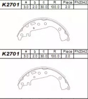 Комлект тормозных накладок (ASIMCO: K2701)