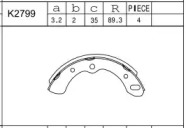 Комлект тормозных накладок (ASIMCO: K2799)