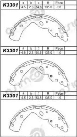 Комлект тормозных накладок (ASIMCO: K3301)