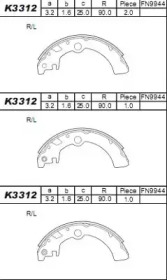 Комлект тормозных накладок (ASIMCO: K3312)