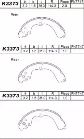 Комлект тормозных накладок (ASIMCO: K3373)