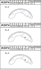 Комлект тормозных накладок (ASIMCO: K3374)