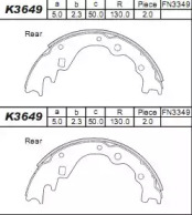 Комлект тормозных накладок (ASIMCO: K3649)