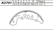 Комлект тормозных накладок (ASIMCO: K3701)