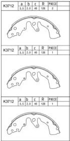 Комлект тормозных накладок (ASIMCO: K3712)