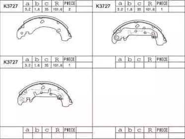 Комлект тормозных накладок (ASIMCO: K3727)