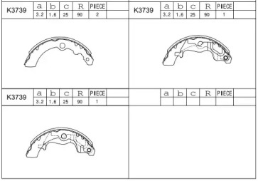 Комлект тормозных накладок (ASIMCO: K3739)