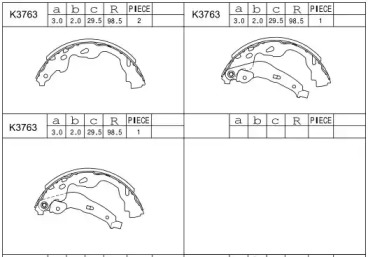 Комлект тормозных накладок (ASIMCO: K3763)