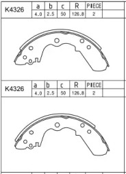 Комлект тормозных накладок (ASIMCO: K4326)