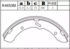 Комлект тормозных накладок (ASIMCO: K4453M)