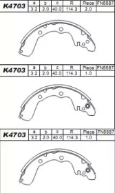 Комлект тормозных накладок (ASIMCO: K4703)