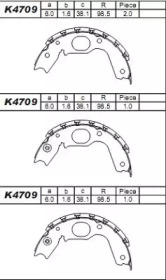 Комлект тормозных накладок (ASIMCO: K4709)