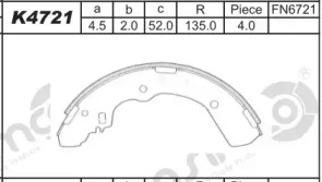 Комлект тормозных накладок (ASIMCO: K4721)