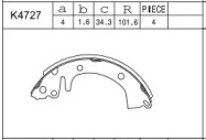 Комлект тормозных накладок (ASIMCO: K4727)