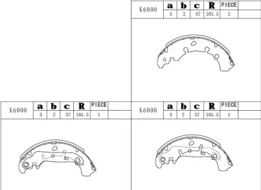 Комлект тормозных накладок (ASIMCO: K6000)