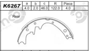Комлект тормозных накладок (ASIMCO: K6267)