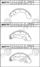 Комлект тормозных накладок (ASIMCO: K6711)