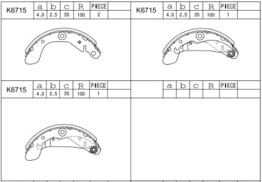 Комлект тормозных накладок (ASIMCO: K6715)