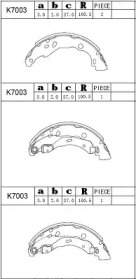 Комлект тормозных накладок (ASIMCO: K7003)