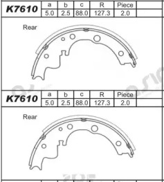 Комлект тормозных накладок (ASIMCO: K7610)