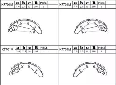 Комлект тормозных накладок (ASIMCO: K7701M)