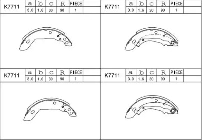 Комлект тормозных накладок (ASIMCO: K7711)