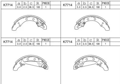 Комлект тормозных накладок (ASIMCO: K7714)