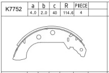 Комлект тормозных накладок (ASIMCO: K7752)