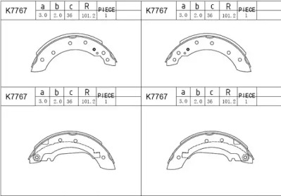 Комлект тормозных накладок (ASIMCO: K7767)