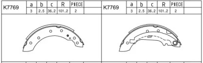 Комлект тормозных накладок (ASIMCO: K7769)