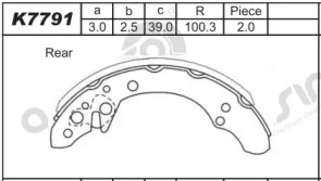 Комлект тормозных накладок (ASIMCO: K7791)