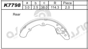 Комлект тормозных накладок (ASIMCO: K7798)