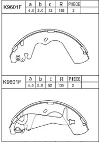 Комлект тормозных накладок (ASIMCO: K9601F)