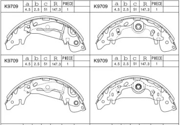 Комлект тормозных накладок (ASIMCO: K9709)