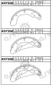 Комлект тормозных накладок (ASIMCO: K9720E)