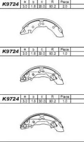 Комлект тормозных накладок (ASIMCO: K9724)