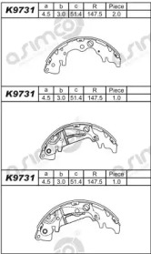 Комлект тормозных накладок (ASIMCO: K9731)