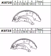 Комлект тормозных накладок (ASIMCO: K9735)