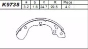 Комлект тормозных накладок (ASIMCO: K9738)
