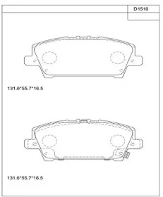 Комплект тормозных колодок (ASIMCO: KD1510)