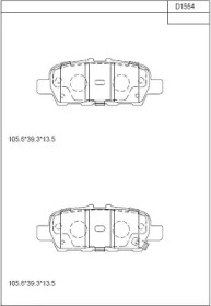 Комплект тормозных колодок (ASIMCO: KD1554)