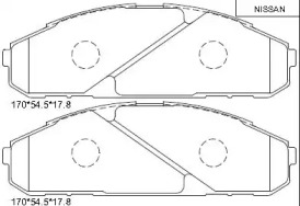 Комплект тормозных колодок (ASIMCO: KD1706)