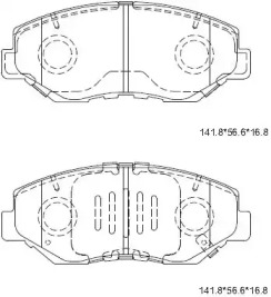 Комплект тормозных колодок (ASIMCO: KD1708)