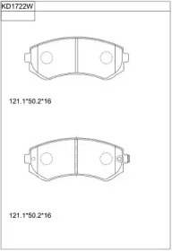 Комплект тормозных колодок (ASIMCO: KD1722W)