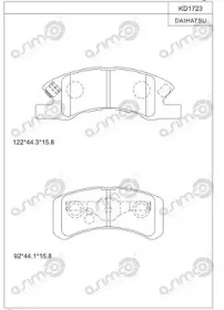 Комплект тормозных колодок (ASIMCO: KD1723)