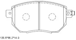 Комплект тормозных колодок (ASIMCO: KD1726)